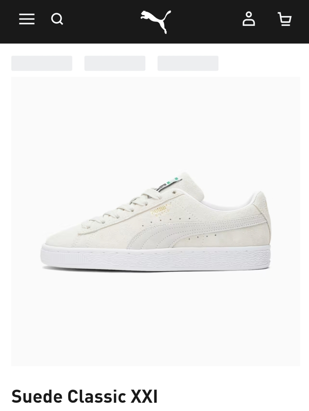Men's Puma Suede Classic XXI Sneakers - Marshmallow /White Size 12